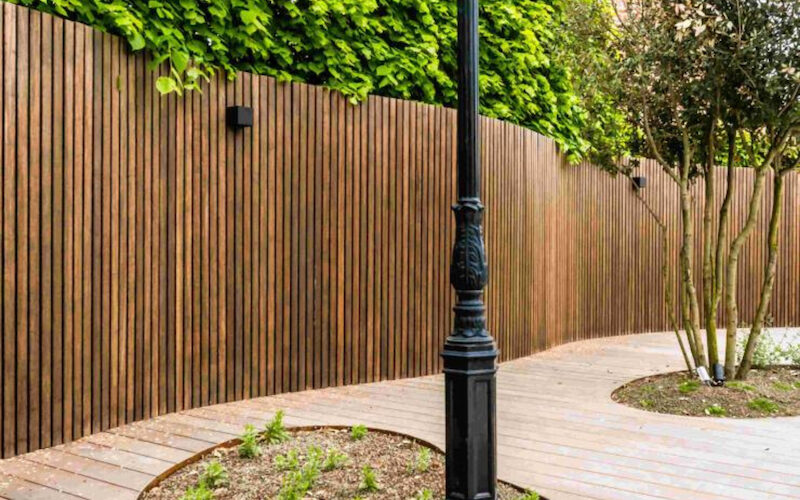 Thermo Bamboo Cladding on Curved Fencing